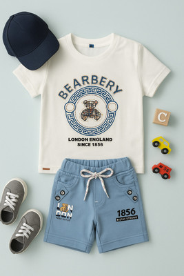 karnika Baby Boys Casual T-shirt Shorts(Blue)