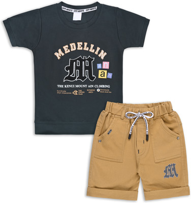 Silver Kraft Baby Boys Casual T-shirt Shorts(Grey)