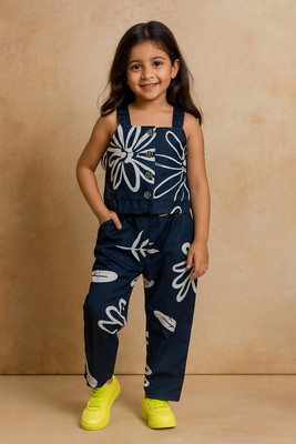 Fashioncore Girls Mickey Party(Festive) Top Pant, Pyjama(Navy Blue)