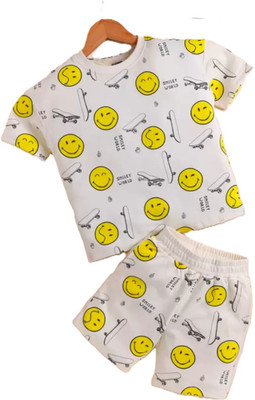 MRF Collection Baby Boys & Baby Girls Casual T-shirt Shorts(WHITE)
