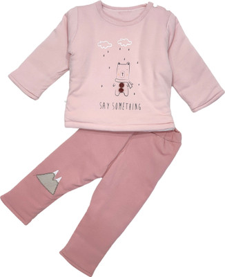 Mahi Fashion Baby Boys & Baby Girls Casual Top Pant(Pink)