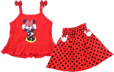 ICABLE Baby Girls Casual Top Skirt(Red)