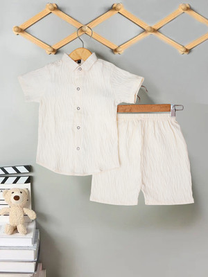 HETSHREE FASHION Boys Party(Festive) Shirt Shorts(CREAM)