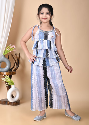 HouseOfCommon Girls Party(Festive) Top Pant(BLUE)