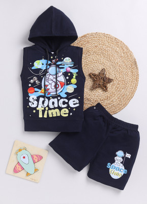 carrydreams Boys Party(Festive) T-shirt Shorts(NAVYBLUE)