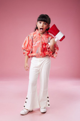 Mastarang Girls Party(Festive) Top Pant(Orange)