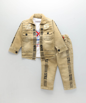 Shirazi Kids Boys Casual Jacket Jeans(BROWN1)