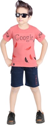 jelly qelly Boys Casual T-shirt Pant(RED)