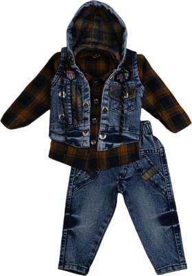 V-MART Baby Boys & Baby Girls Casual Jacket Jeans(Dark Blue)