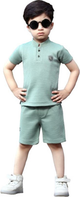 Meena and company Boys Casual T-shirt Shorts(Light green)