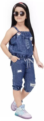 Ranioo Style Girls Casual Top Capri(Blue)