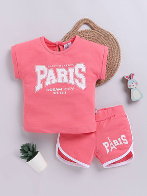 YK X Tinyo Boys & Girls Casual Top Shorts(Pink)