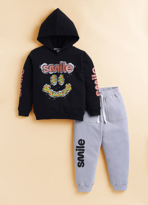 SmartRAHO Baby Boys Casual Sweatshirt Track Pants(BLACK GREY)