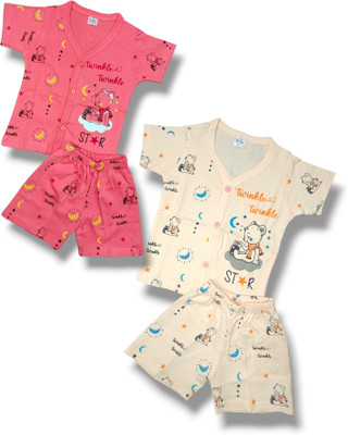 SHUBHKIDS Baby Boys & Baby Girls Peppa Pig Casual Dress Bodysuit(Pitch, Red)