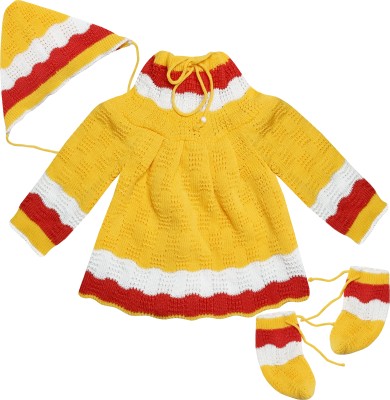 Selvel Baby Girls Casual Sweater Cap, Bootie(Yellow)