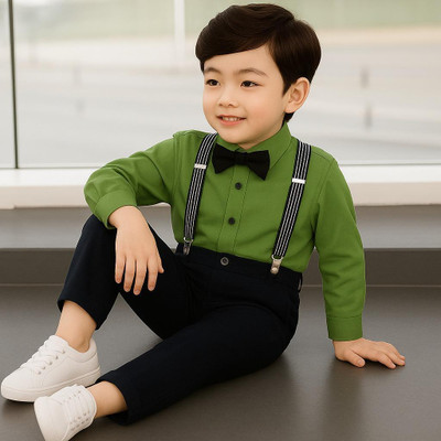 HV CREATION COLLECTION Baby Boys Party(Festive) Shirt Pant(Green)