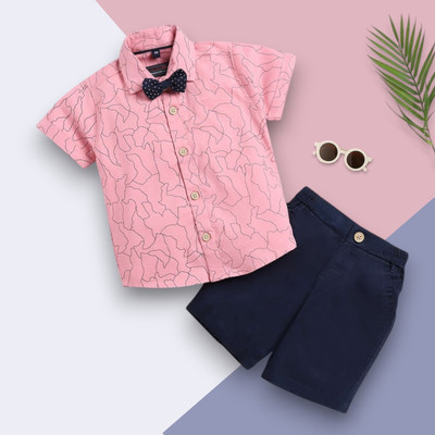 SNEGVI Baby Boys & Baby Girls Party(Festive) Shirt Shorts(1004_PINK)