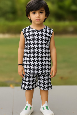 EMBLICA Boys & Girls Casual T-shirt Shorts(Black)