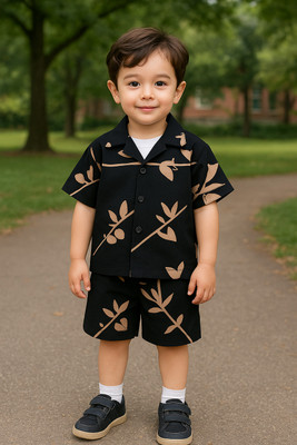 Sivansh Fashion Baby Boys & Baby Girls Casual Shirt Shorts(Black)