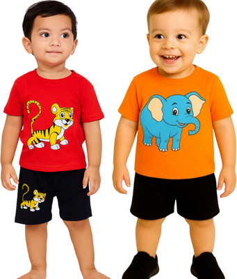 SEGRO Baby Boys & Baby Girls Casual T-shirt Shorts(RED)