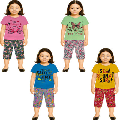 NK TRENDZ Girls Casual Pyjama Pyjama(PK-PIS-BL-YW)