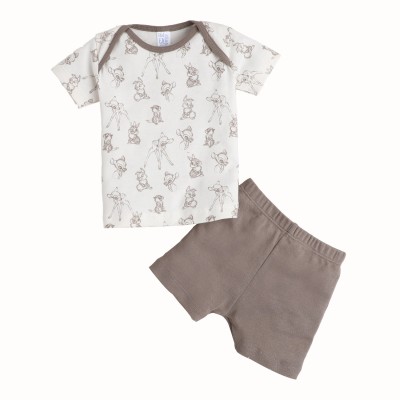 Baby Eli Baby Boys Casual T-shirt Shorts(Brown)