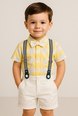 EZIKIDS Baby Boys & Baby Girls Party(Festive) Shirt Shorts(YELLOW)