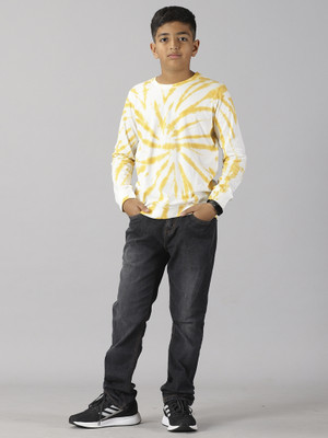 KiddoPanti Boys Casual T-shirt Jeans(Mustard & Black)