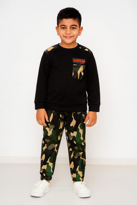 Dollico Boys Party(Festive) T-shirt Track Pants(BLACK)