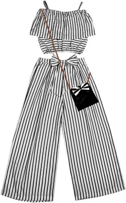 LEERUKA Girls Party(Festive) Top Trouser(WHITE)