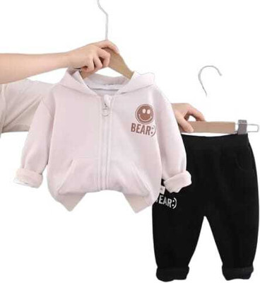 Tiny Trendz Baby Boys & Baby Girls Party(Festive) Jacket Trouser(OFF WIGHT, BLACK)