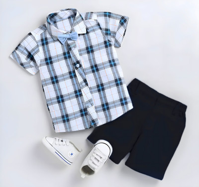 Kidsbrity Baby Boys & Baby Girls Party(Festive) Shirt Shorts(1006 GD BLACK)