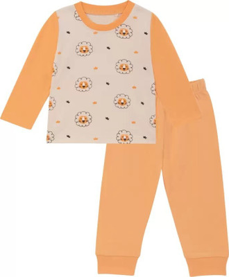 FASHION GRAB Baby Boys & Baby Girls Casual T-shirt Pant(CREAM)