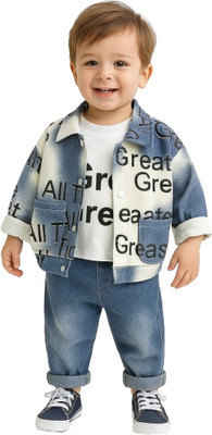 MiniMighty Baby Boys Casual T-shirt Pant(BLUE)