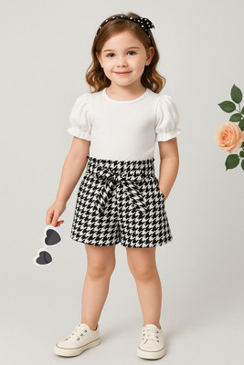 HouseOfCommon Baby Girls Party(Festive) Top Shorts(White)