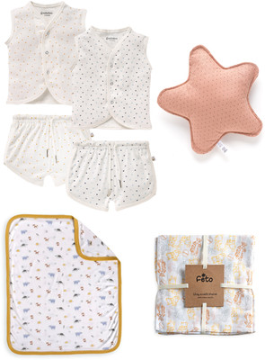 eebabee Baby Boys & Baby Girls Casual Vest Shorts, Pant, Swaddle(Multicolor)