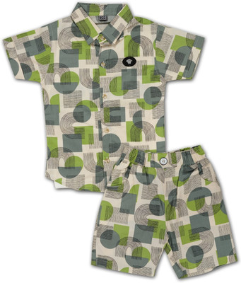 Choo Choo Boys Casual Shirt Shorts(Green)