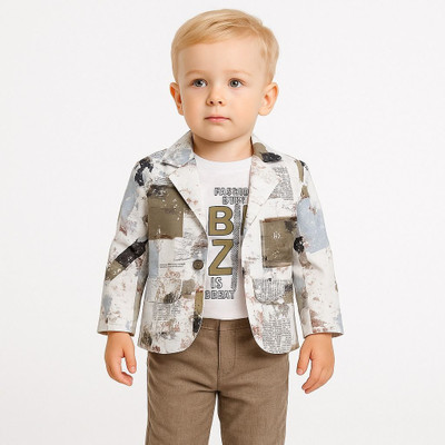 PLAYFULL Baby Boys Party(Festive) Blazer Bodysuit(Brown)