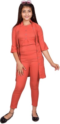 MYKUKI Girls Party(Festive) Top Trouser(Orange)