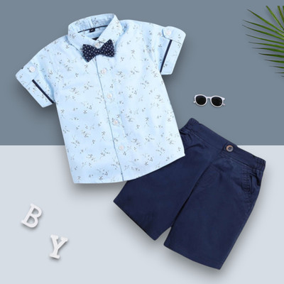LittleRebel Baby Boys & Baby Girls Casual Shirt Shorts(1001_SKY)