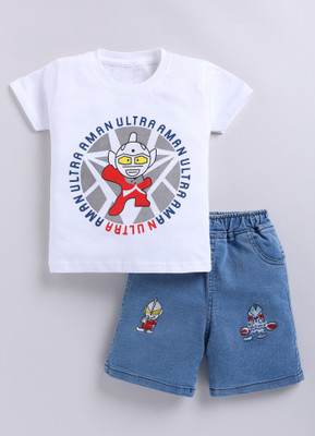 Zadmus Kids Baby Boys Party(Festive) T-shirt Shorts(White)