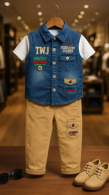 wah mayur Baby Boys Party(Festive) Jacket Dress(Blue)