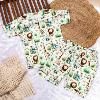 KRIVA Boys & Girls Casual T-shirt Shorts(White)