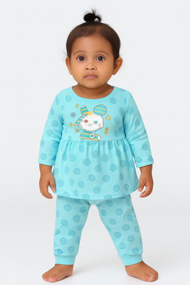 RGARMENTS Baby Boys & Baby Girls Party(Festive) T-shirt Trouser(BLUE)