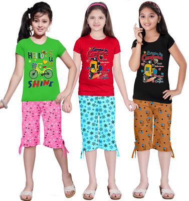 KS KOARRA Girls Casual T-shirt Track Pants(126 MULTICOLOURRS)