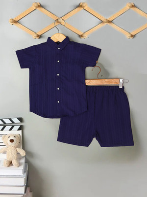 HETSHREE FASHION Boys Party(Festive) Shirt Shorts(BLUE)