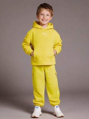 Cherry Crumble Boys & Girls Casual Sweatshirt Pyjama(Yellow)