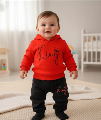 MUSNAHGARMENTS Baby Boys & Baby Girls Party(Festive) Dress Pyjama(RED AND BLACK)