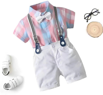 ULTRINA Baby Boys Party(Festive) Shirt Shorts(Pink)