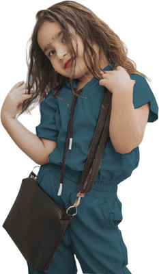 DENJIM FASHION Baby Girls Casual Top Track Pants(Teal)